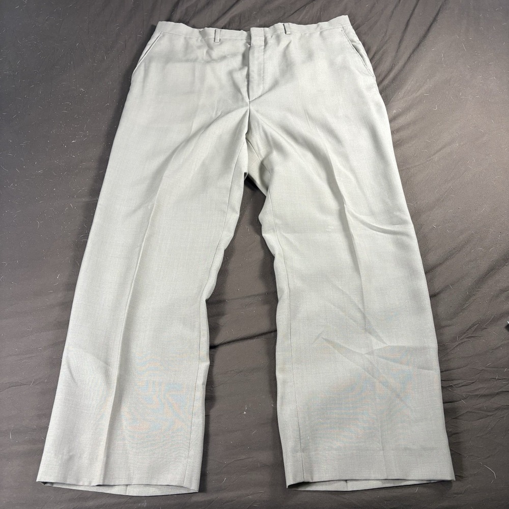Vintage Haggar Imperial Dress Pants Mens 38x29 Taupe Wool Blend USA Straight Leg